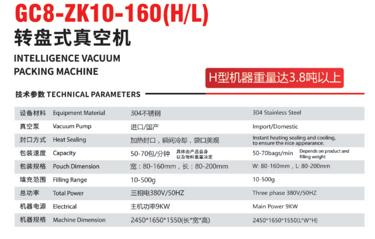 古川GC8-ZK10-160H 給袋式真空包裝機